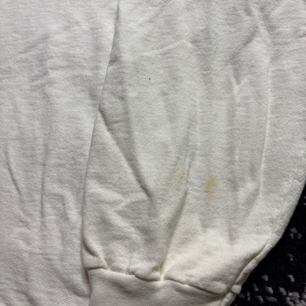 Vintage Rush Hoodie Mens L/XL Cream Henley Pullover Long Sleeve Made in USA - Picture 4 of 6